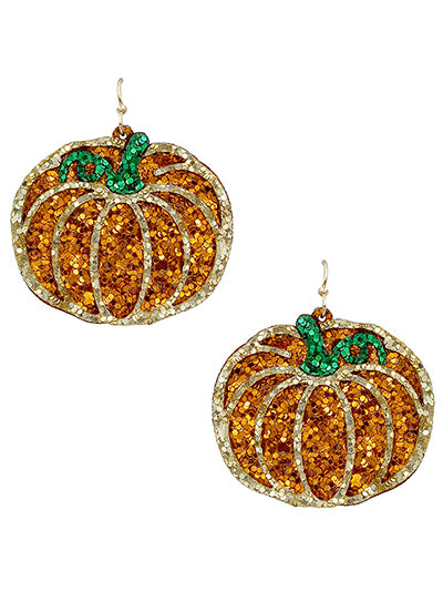 Pumpkin Glitter Earrings