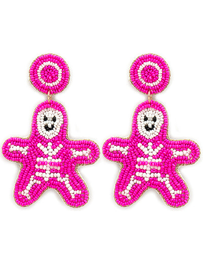 Pink Skeleton Earrings