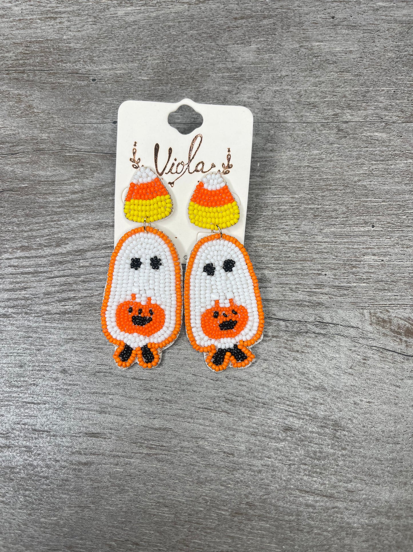 Candy Corn Ghost Earrings