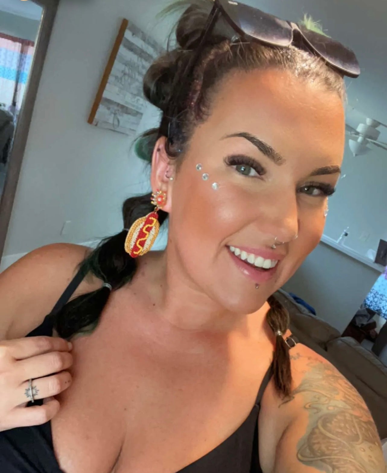 You Look Like A Hotdog On The 4th Of July Earrings