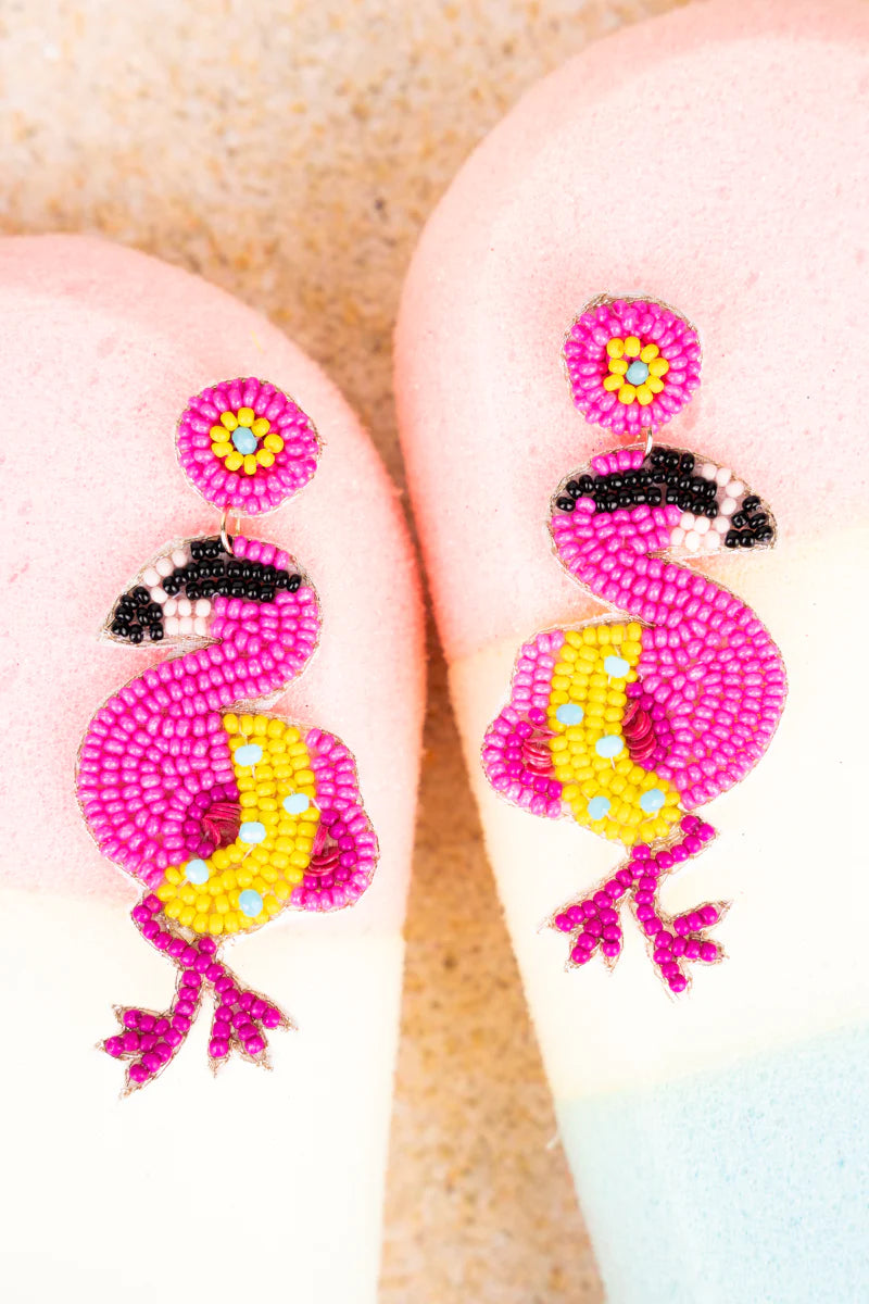Poolside With My Flamingo Earrings