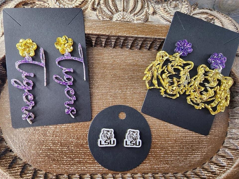 LSU Tigers Earrings {Multiple Styles Available}