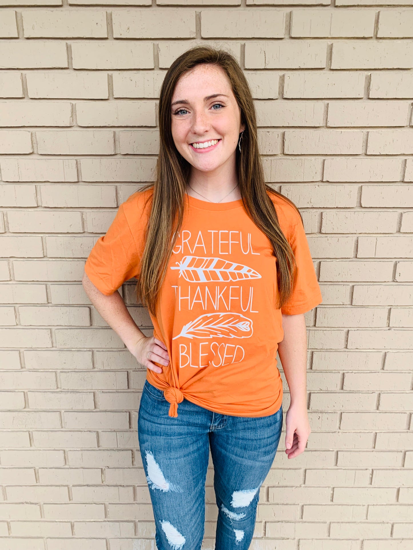 Grateful Thankful Blessed T-Shirt (Regular & Plus) {Multiple Colors Available}