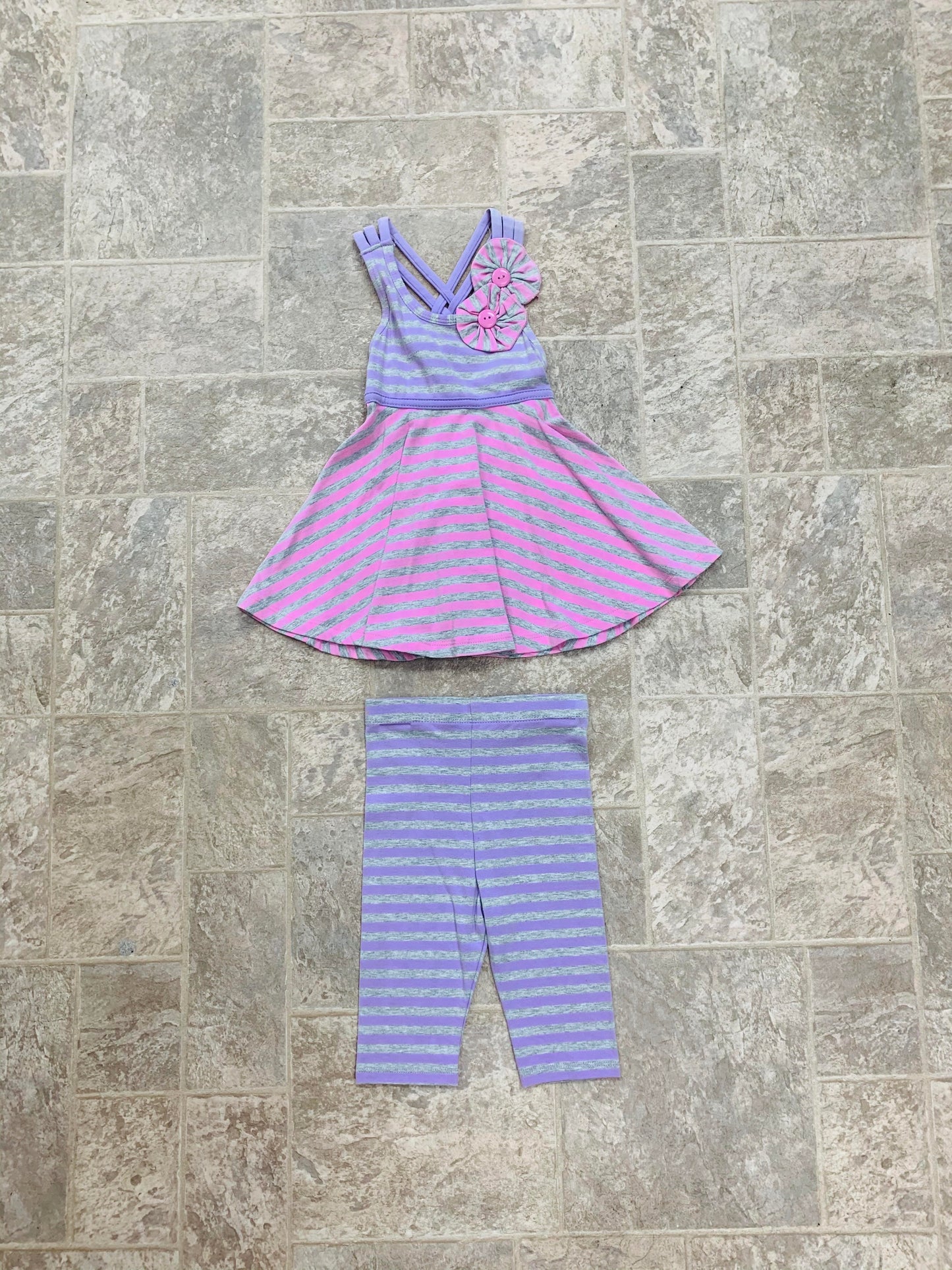 Purple & Grey Stripe Set