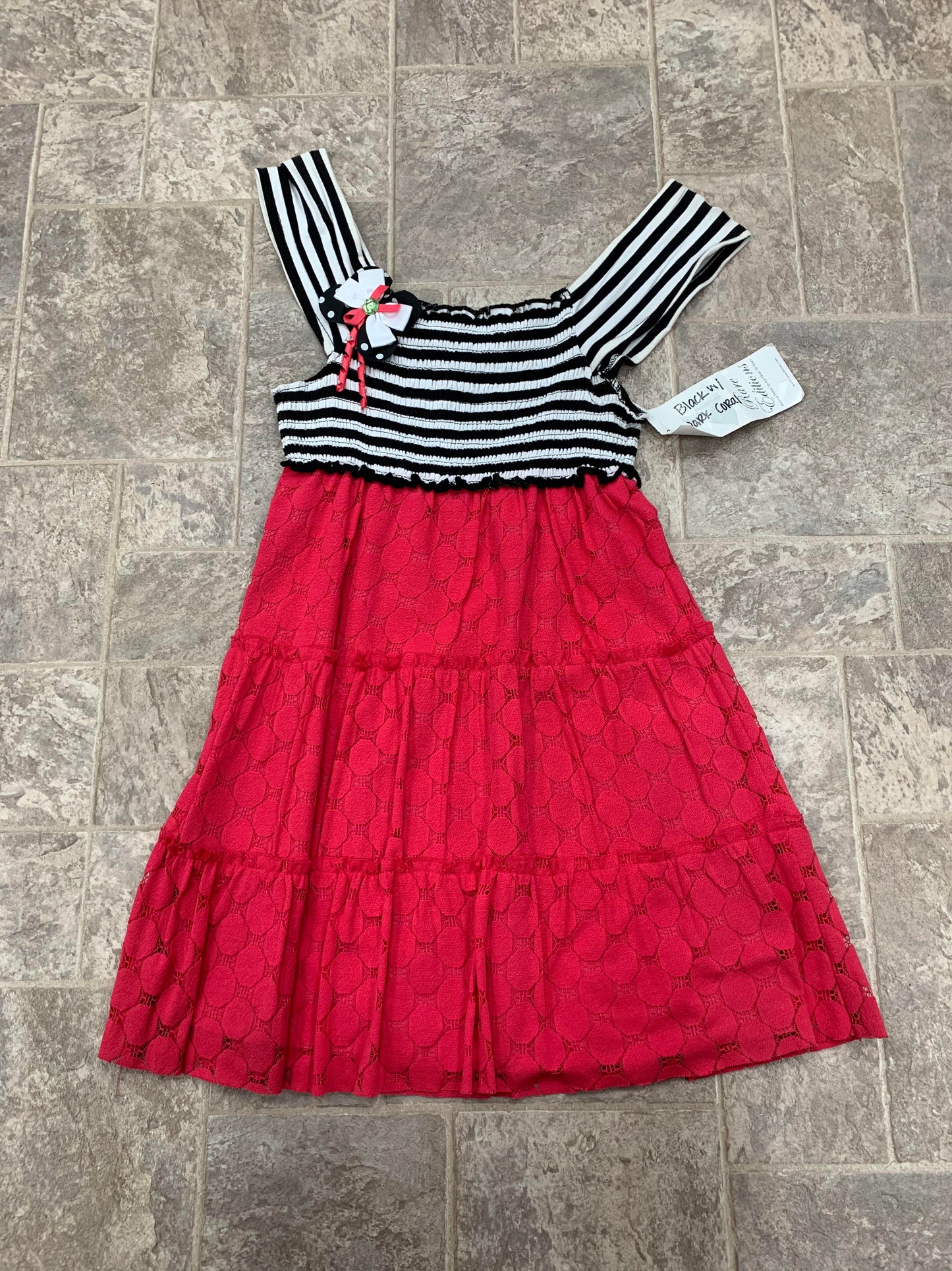 Black with Coral Dress