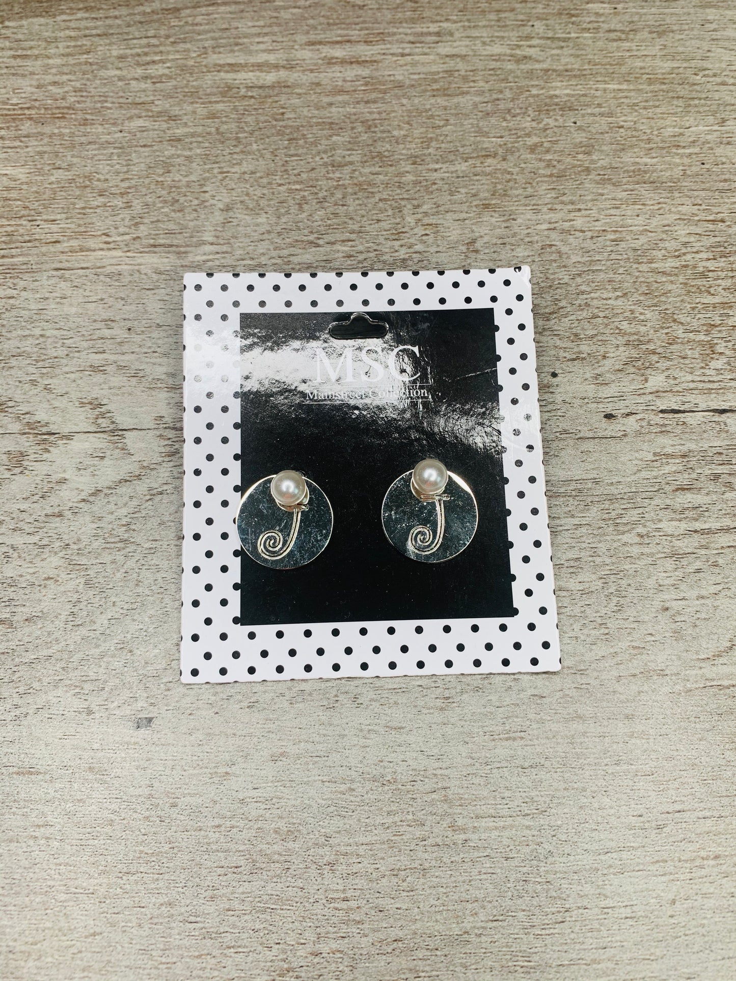 Initial with Pearl Earrings {Multiple Styles Available}