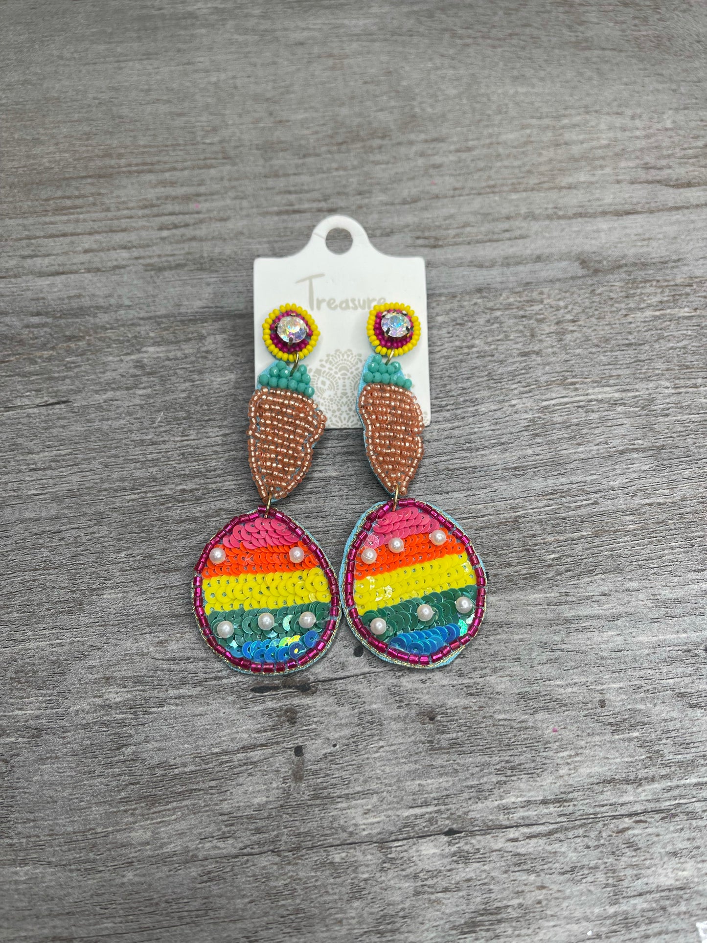 Carrot Sequin Easter Earrings