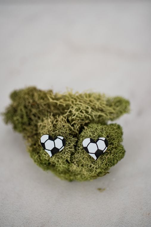 Sports Hearts Acrylic Stud Earrings {Multiple Styles Available}
