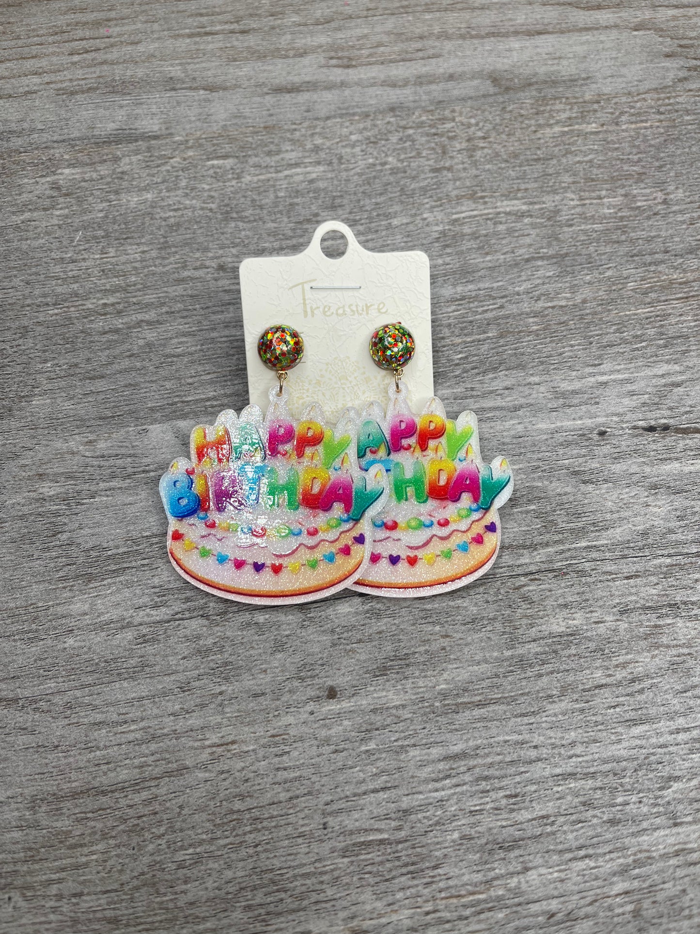 Happy Birthday Cake Earrings