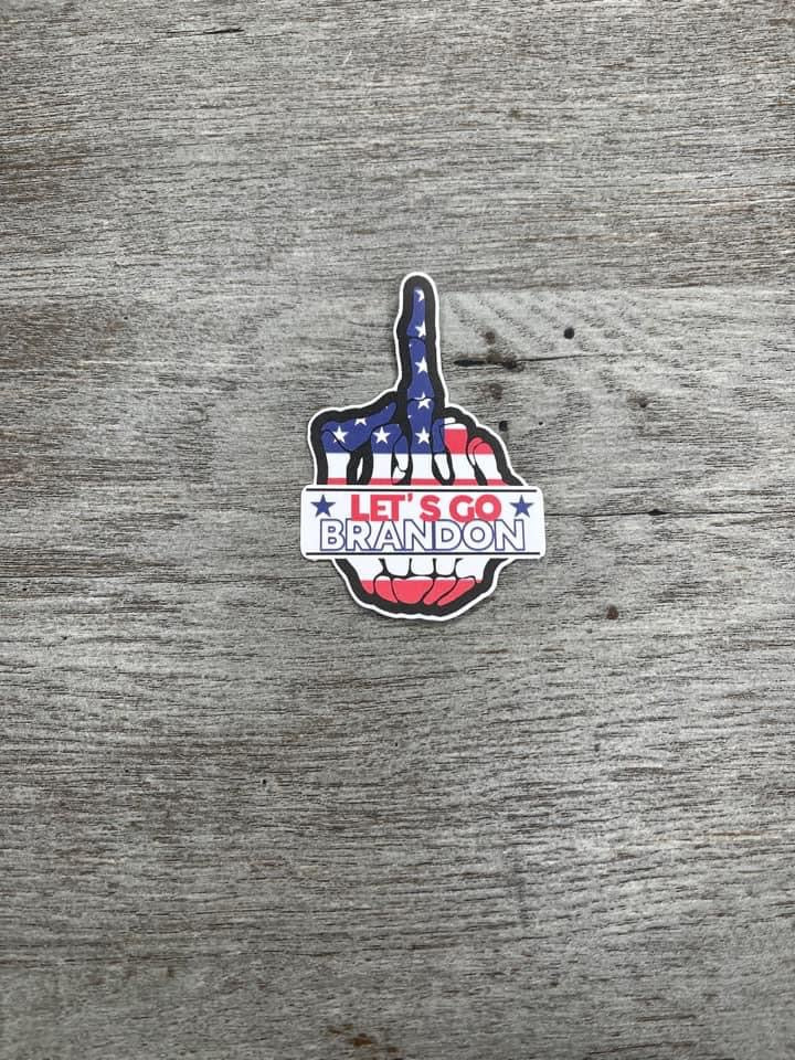 Let's Go Brandon Middle Finger Sticker