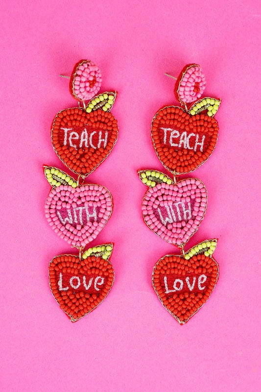 Teach With Love Earrings❤️