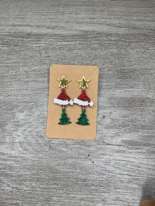 Santa Hat Star Earrings