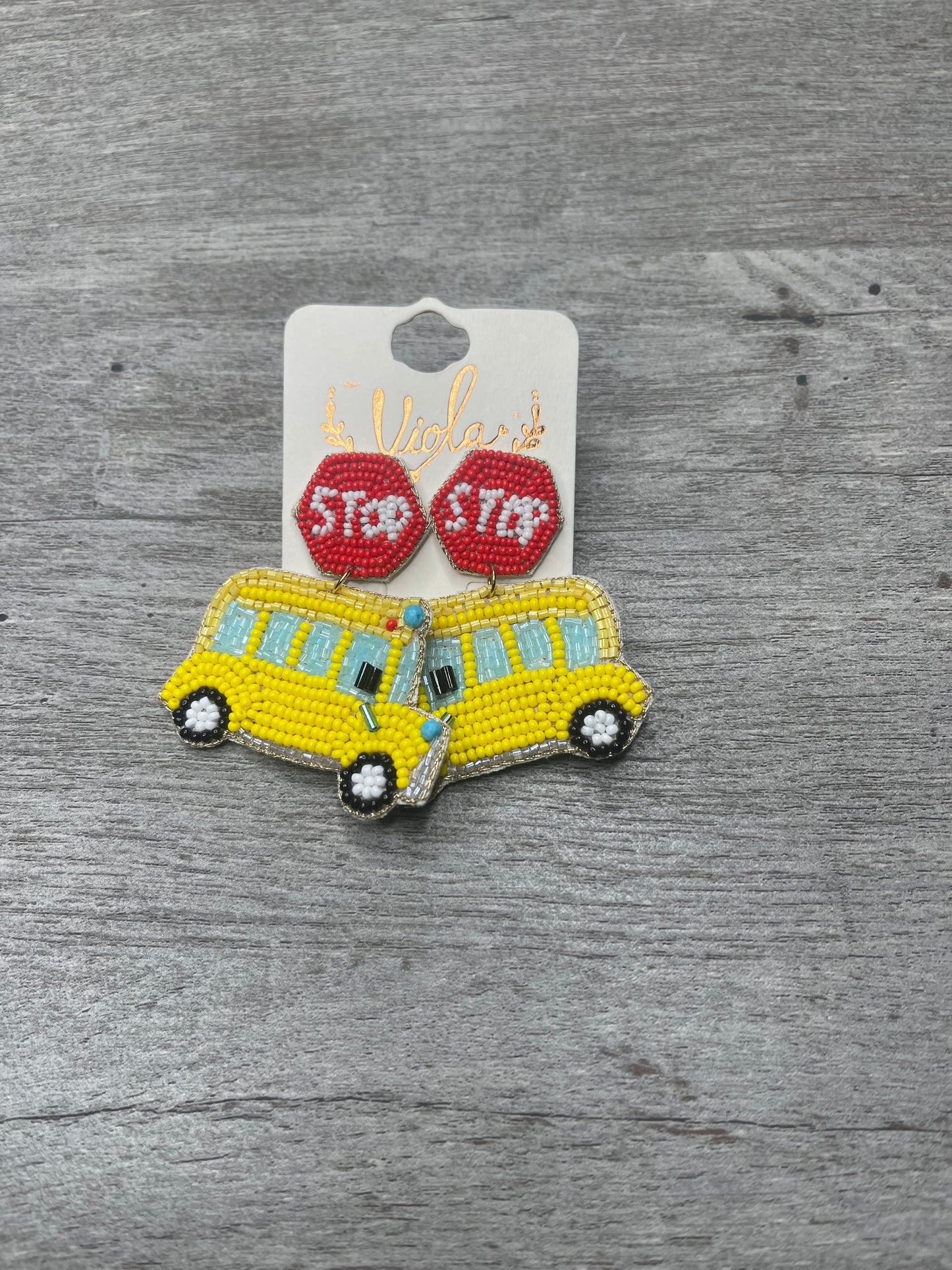 Stop Sign School Bus Earrings