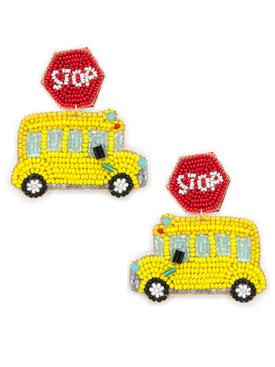 Stop Sign School Bus Earrings