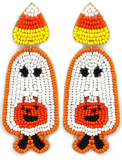 Candy Corn Ghost Earrings