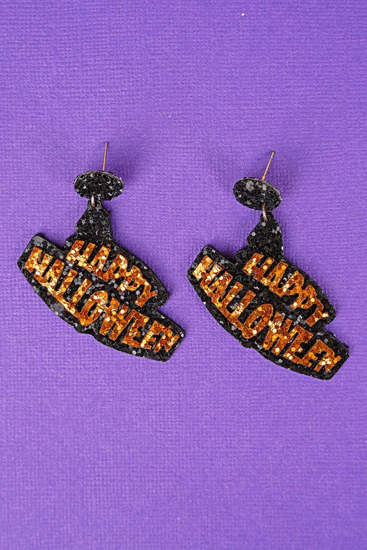 Halloween Black Banner Earrings