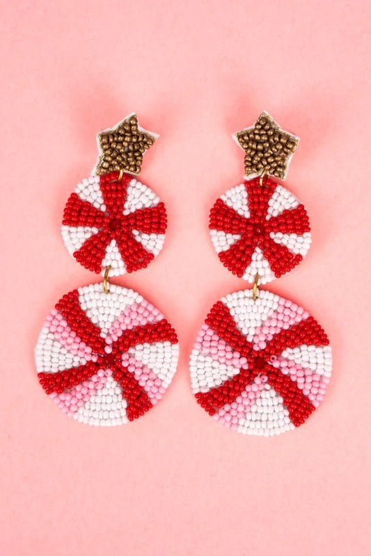 Pink & Red Swirl Earrings
