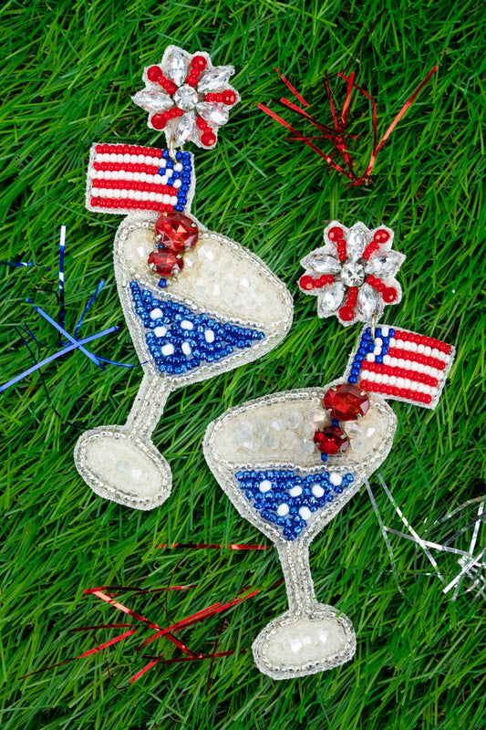 Patriotic Drink Earrings