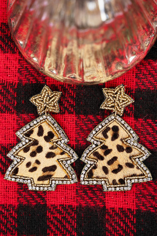 It's An Animal Print Christmas Earrings