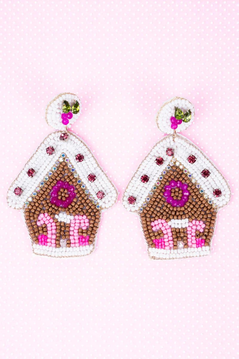 Sugar & Spice Gingerbread House Earrings