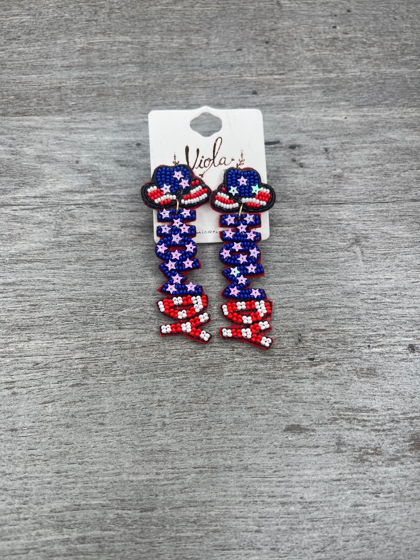 Howdy Red, White & Blue Earrings