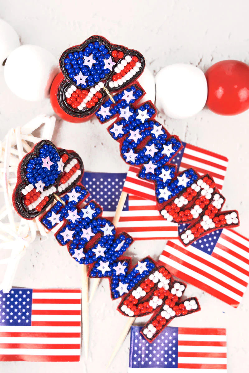 Howdy Red, White & Blue Earrings