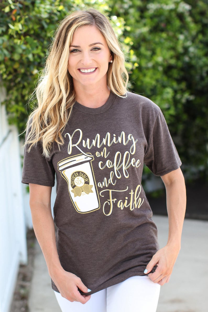 Running On Coffee T-Shirt {Regular & Plus}