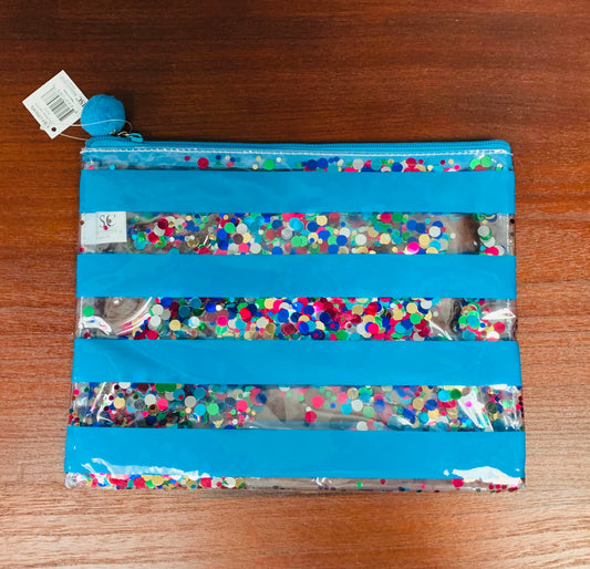 Stripe Confetti Pouch {Multiple Colors Available}