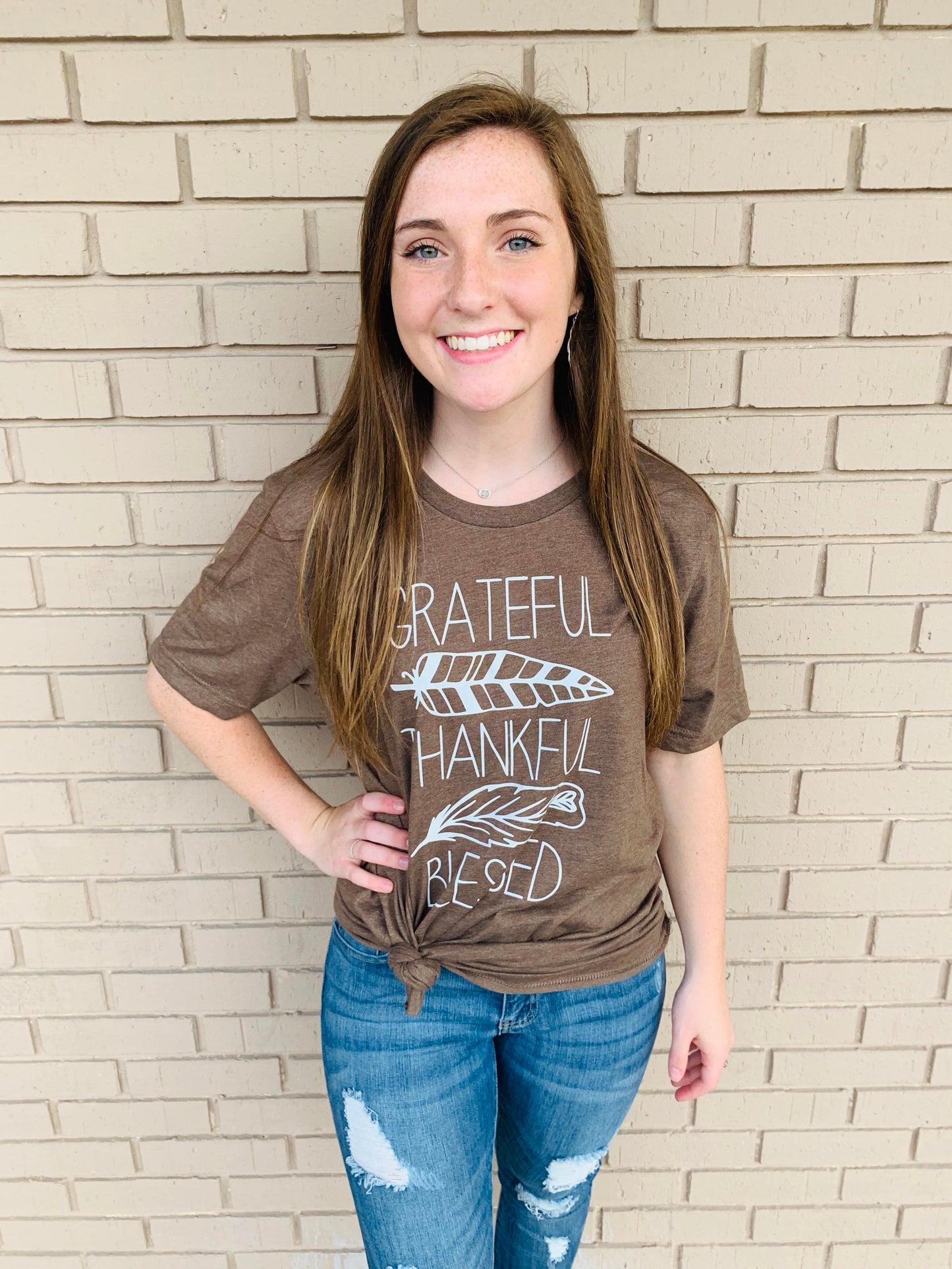 Grateful Thankful Blessed T-Shirt (Regular & Plus) {Multiple Colors Available}