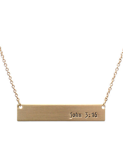 John 3:16 Necklace {Multiple Colors Available}