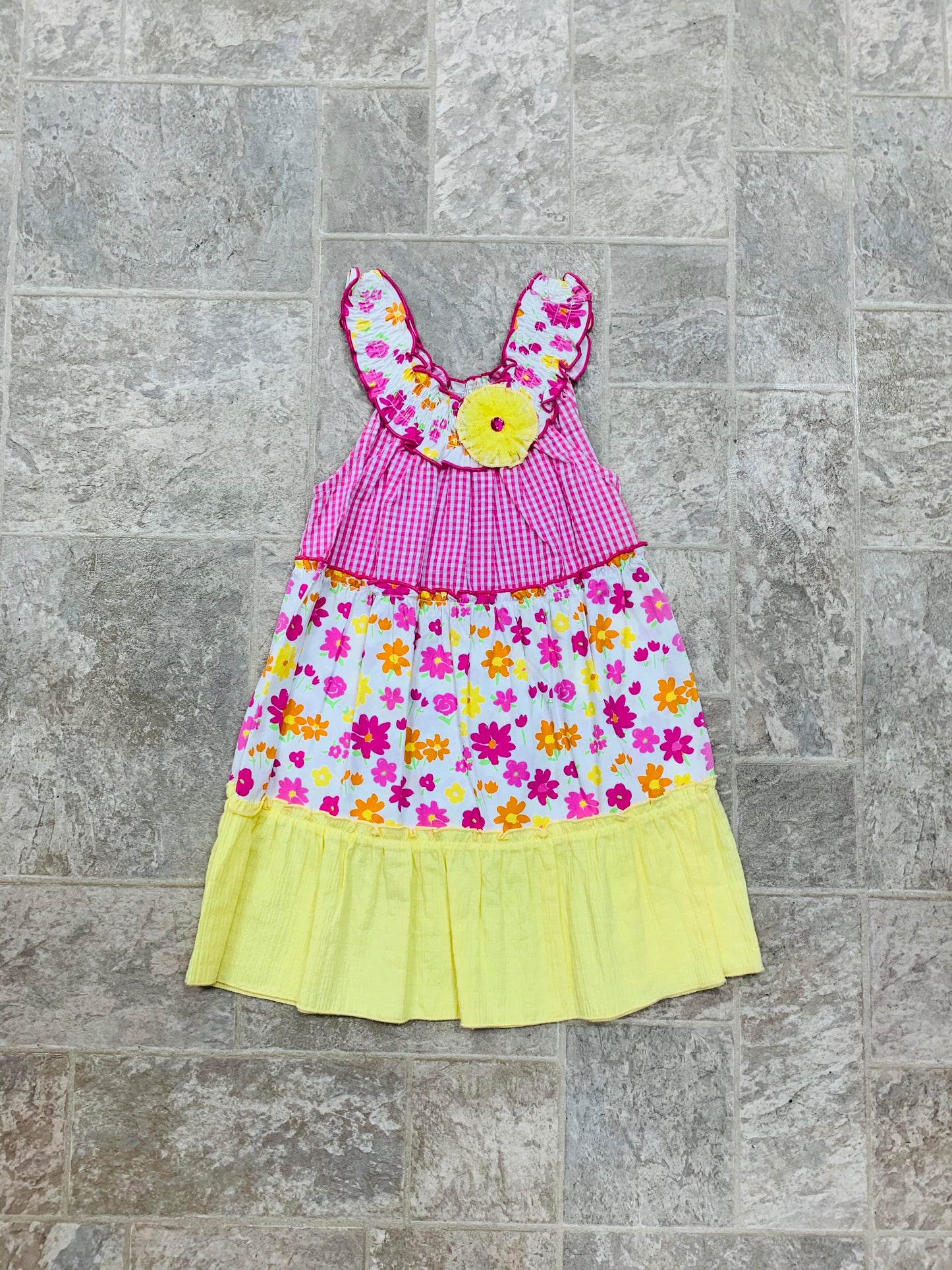 Pink with Yellow Flowers Dress