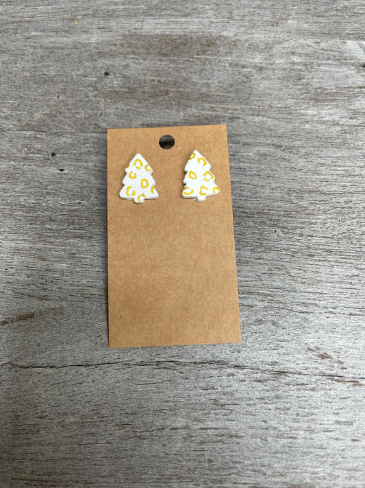 Leopard Christmas Tree Earrings