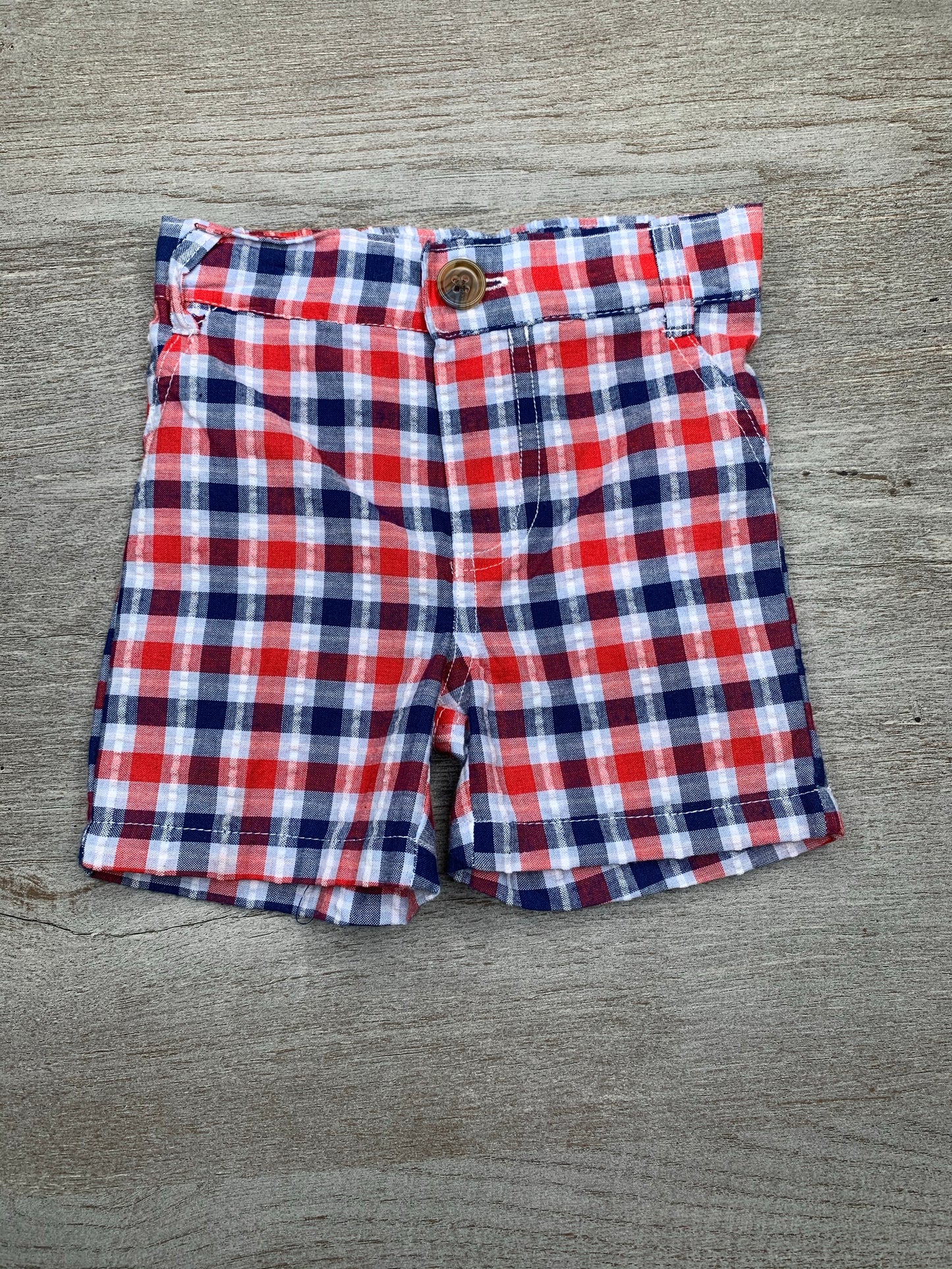 Blue & Red Plaid Shorts