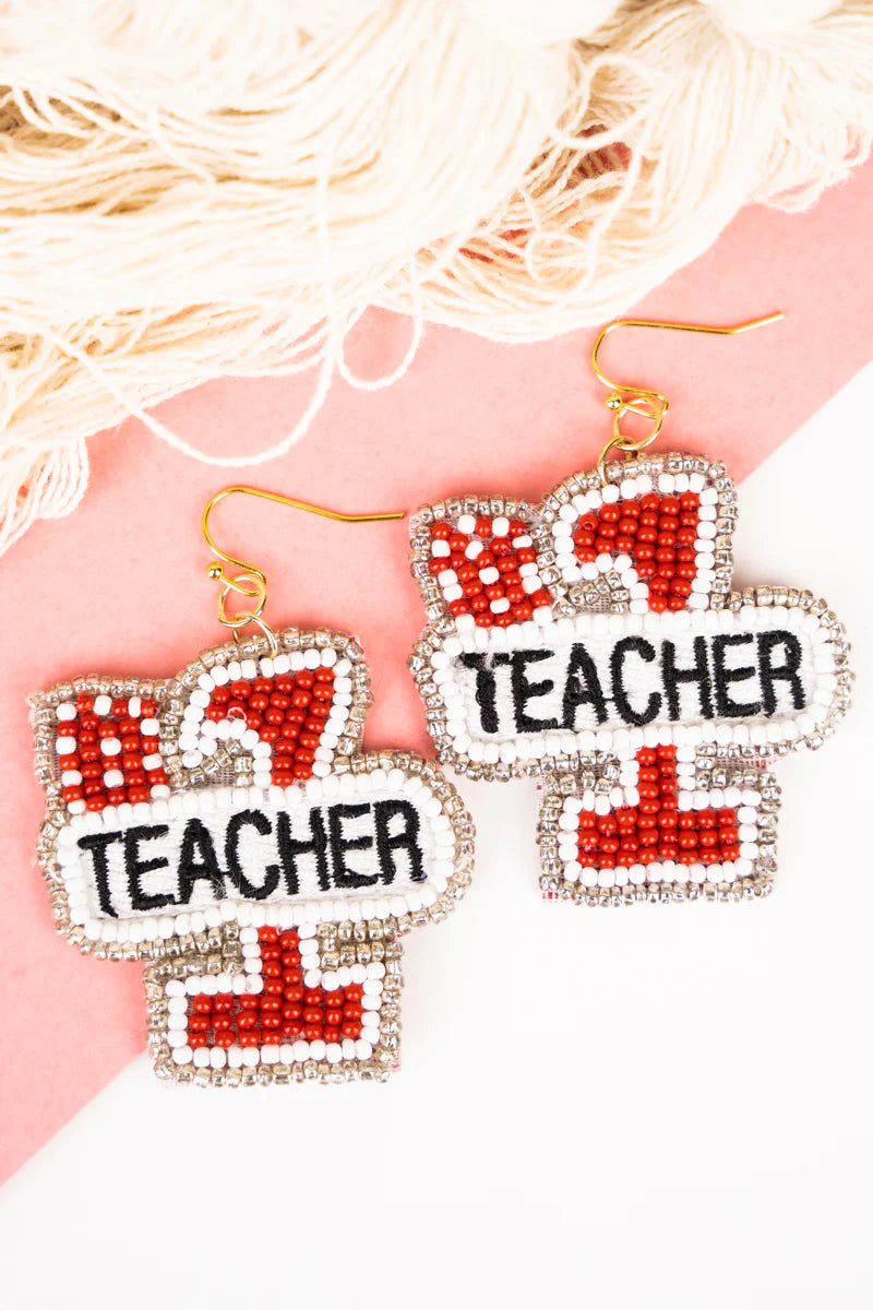 #1 Teacher Earrings