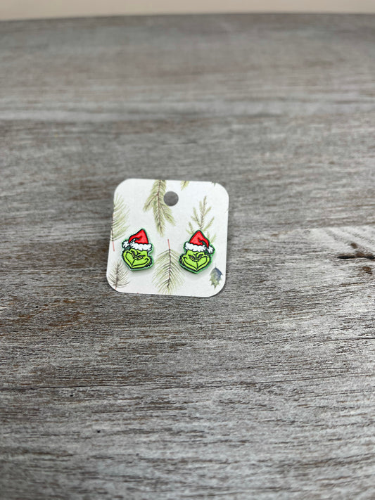 Grinch Acrylic Earrings