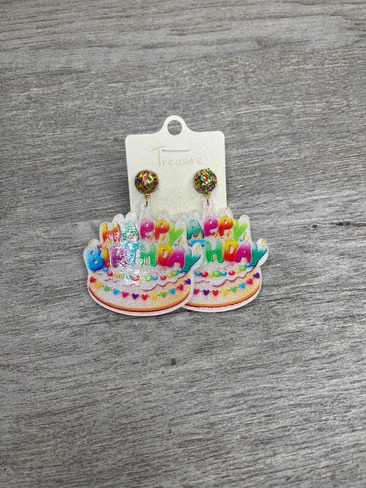 Happy Birthday Cake Earrings