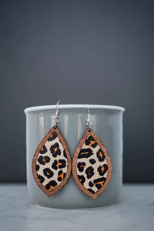 Leopard Teardrop Earrings