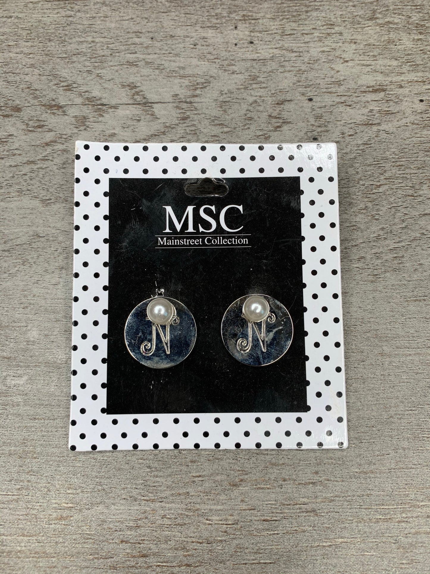 Initial with Pearl Earrings {Multiple Styles Available}