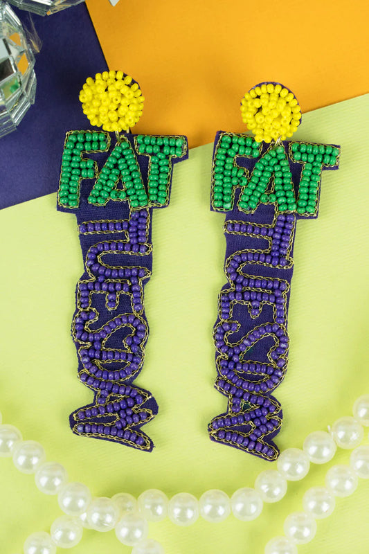 It's Fat Tuesday Baby Earrings❤️