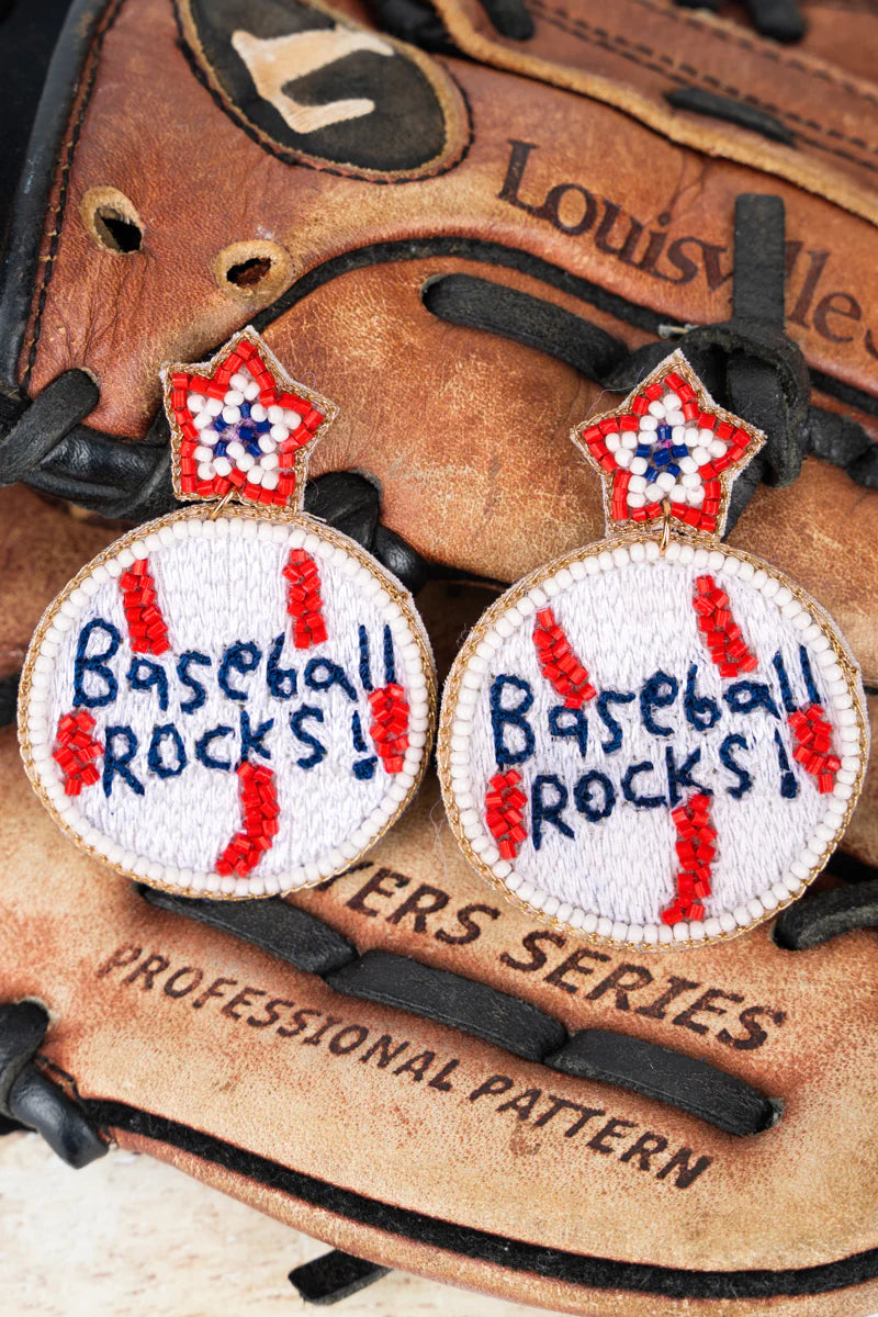 Baseball Rocks Earrings