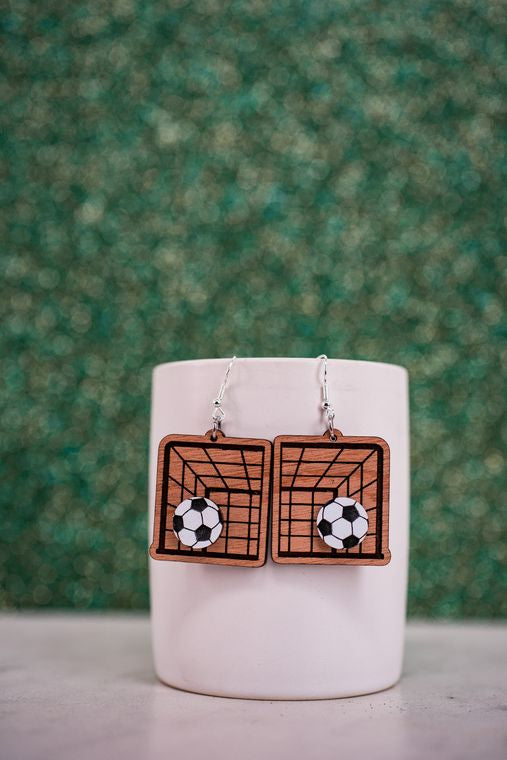 Soccer Ball & Net Earrings