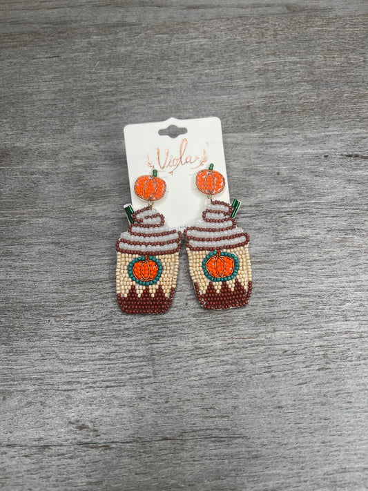 In Pumpkin Spice Lattes We Trust Earrings