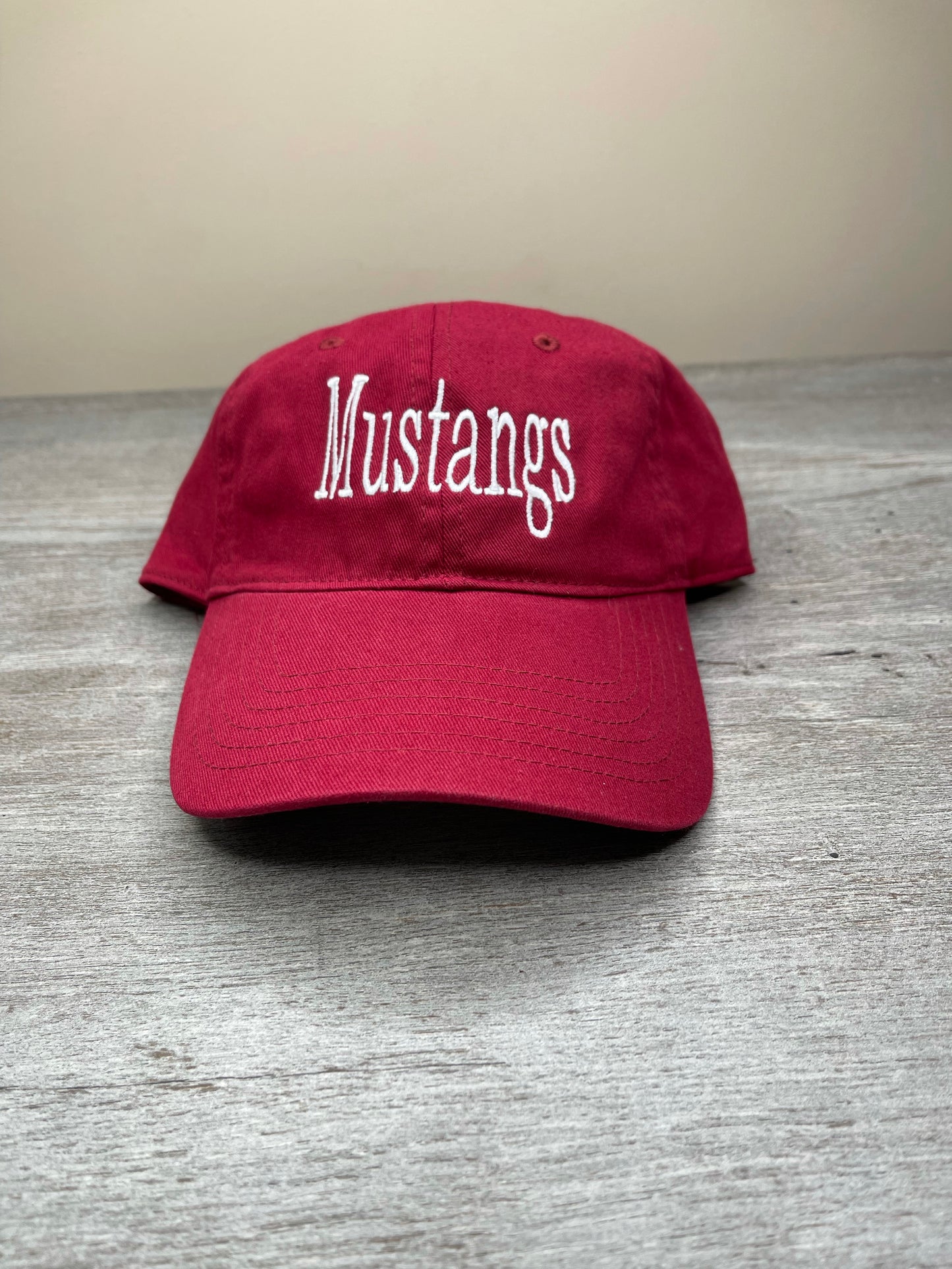 Stanhope Mustangs Cap White Thread {Multiple Options Available}