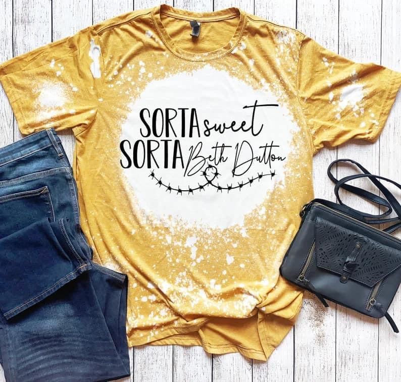 Sorta Sweet Sorta Beth Dutton Bleached T-Shirt {Regular & Plus}