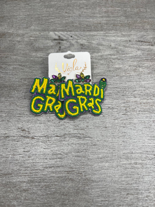 Having A Ball On Mardi Gras Earrings