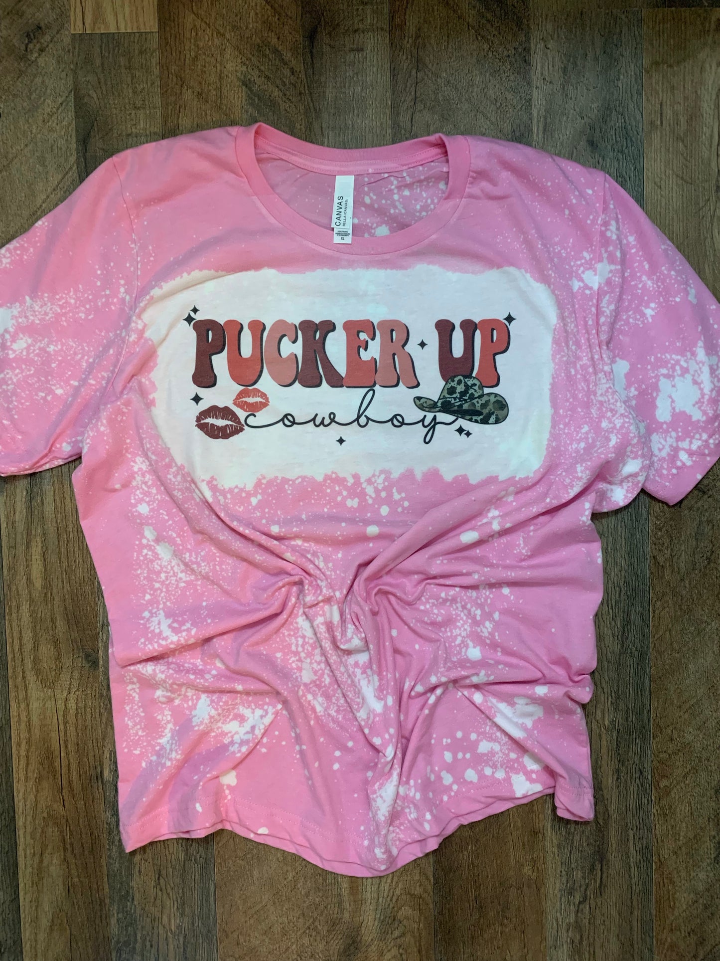 Pucker Up Cowboy Bleached T-Shirt {Regular & Plus}