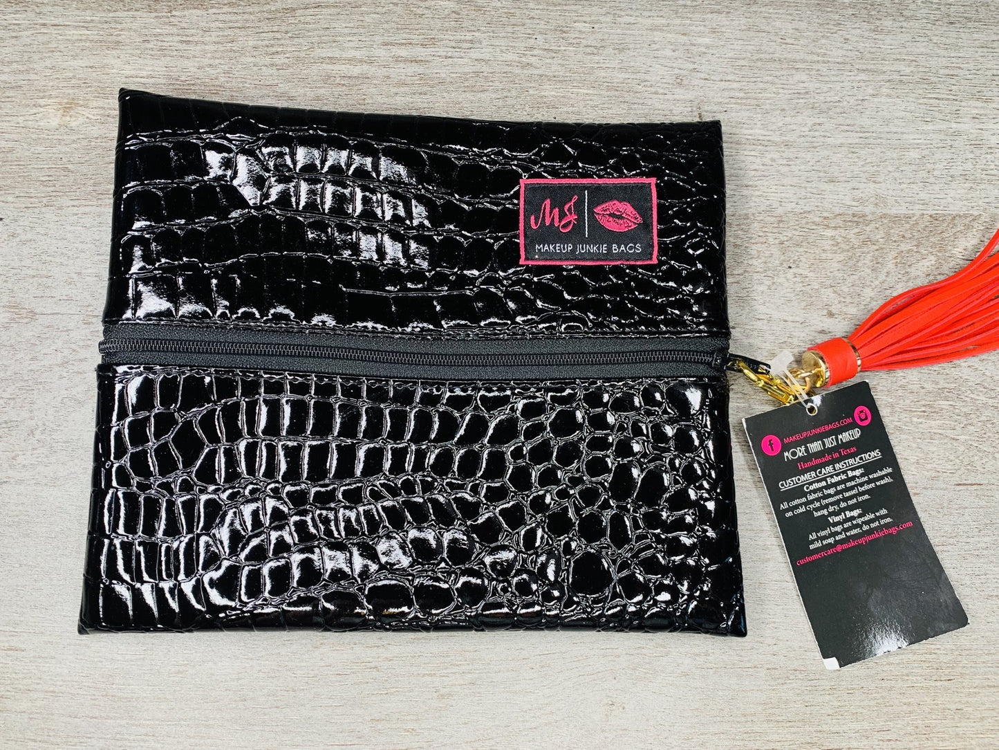 Black Gator Make Up Junkie Bag