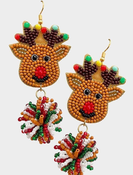 Rudolph The Red Nose Reindeer Earrings