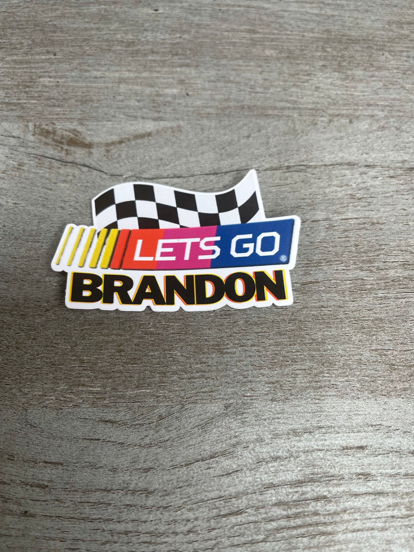 Nascar Flag Let's Go Brandon Sticker