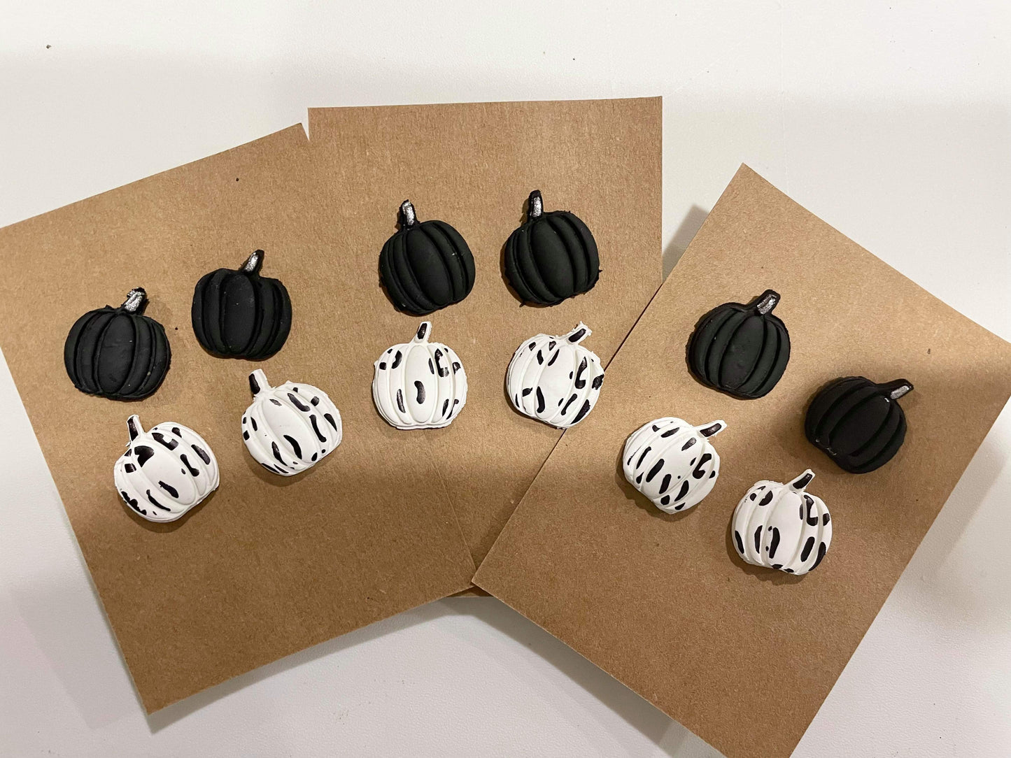Pumpkin Clay Earrings Set
